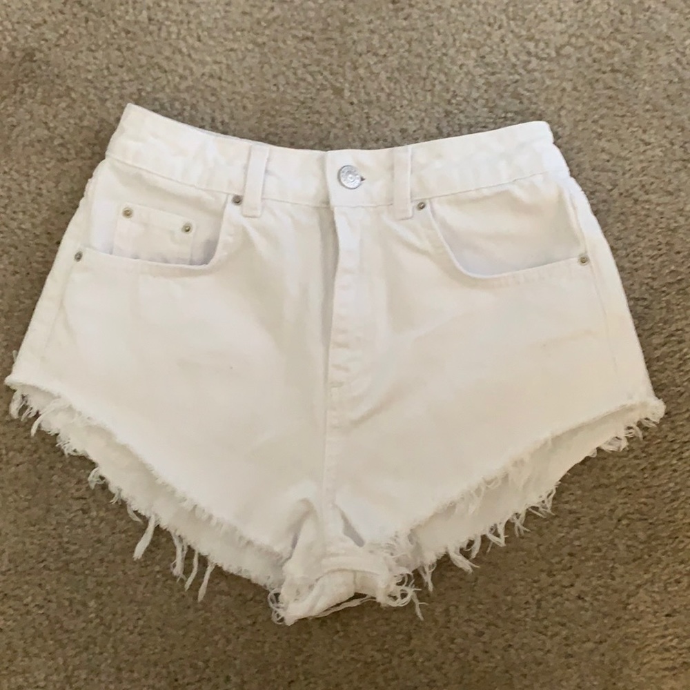 Topshop White Denim Shorts
